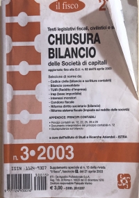 Chiusura bilancio delle società di capitali 2003