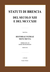 Statuti di Brescia del secolo XIII e del MCCCXIII