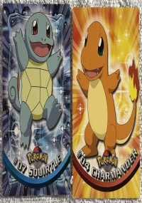 2 cards Pokémon Topps Charmander - Squirtle