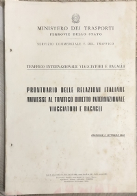 Prontuario delle relazioni italiane ammesse al traffico diretto internazionale viaggiatori e bagagli di Ministero dei Trasporti Ferrovie dello Stato