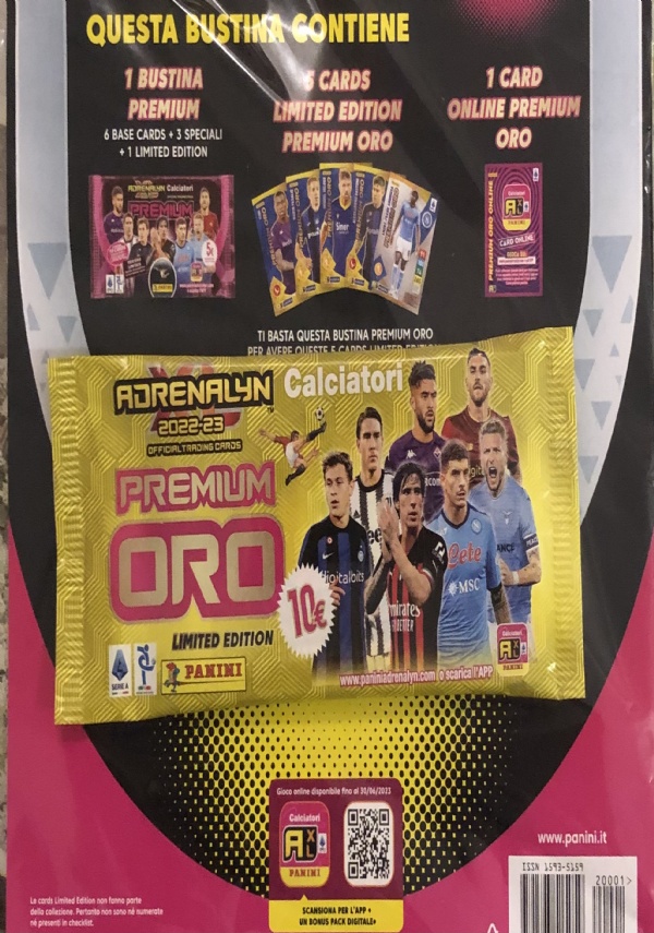 Calciatori Adrenalyn XL™ 2022-23 - Bustina Premium ORO Panini BLISTERATA di Serie A