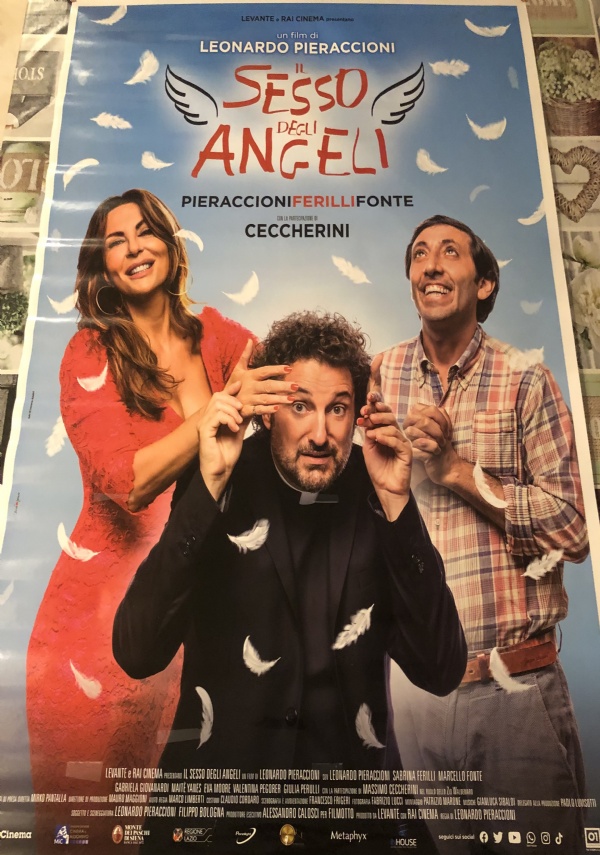 Poster locandina Il sesso degli angeli 100x70 cm ORIGINALE da cinema 2022 di Leonardo Pieraccioni