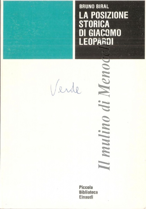 La posizione storica di Giacomo Leopardi di 