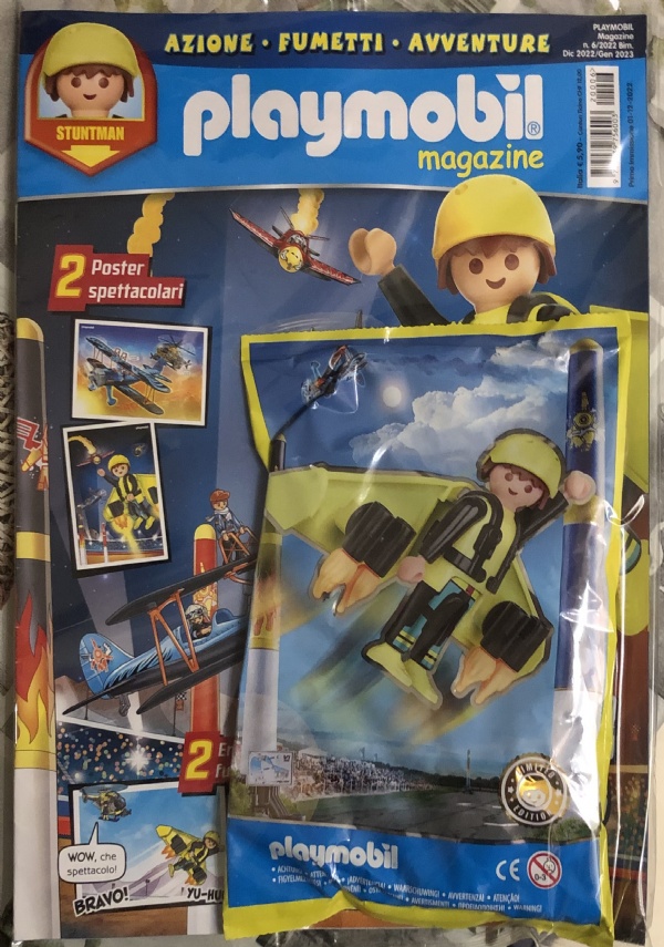 Playmobil Magazine n. 6+Stuntman con tuta alare di Playmobil