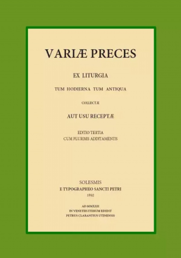 Variae Preces di Pietro Chiaranz