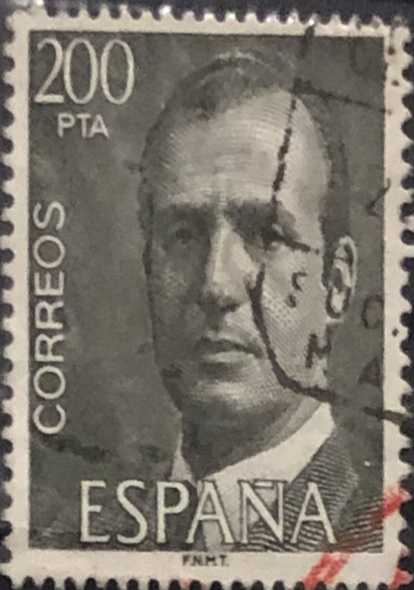 Francobollo Spagna 200 Pta Correos Juan Carlos USATO Espana Spain di AA.VV.