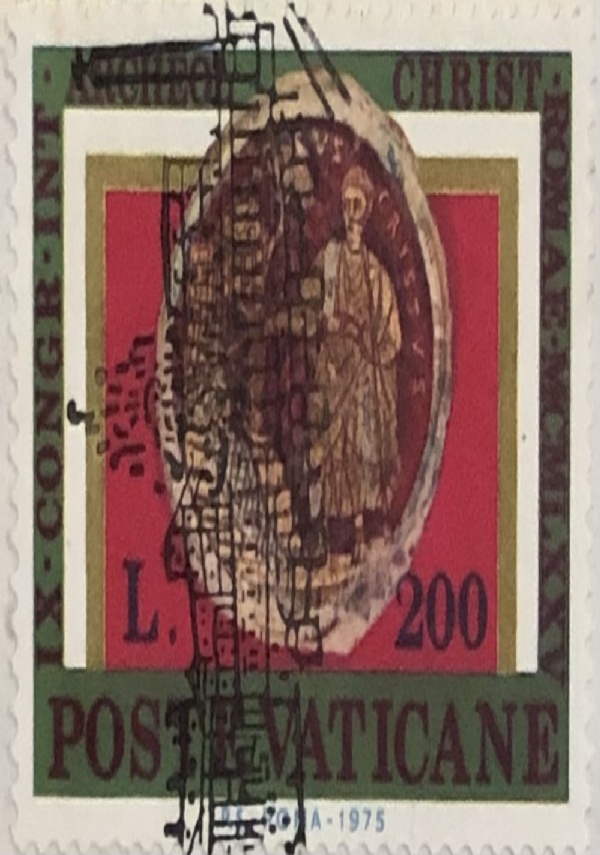 Francobollo Stamp Congresso Archeologico Internazionale 1975 USATO Poste Vaticane di AA.VV.