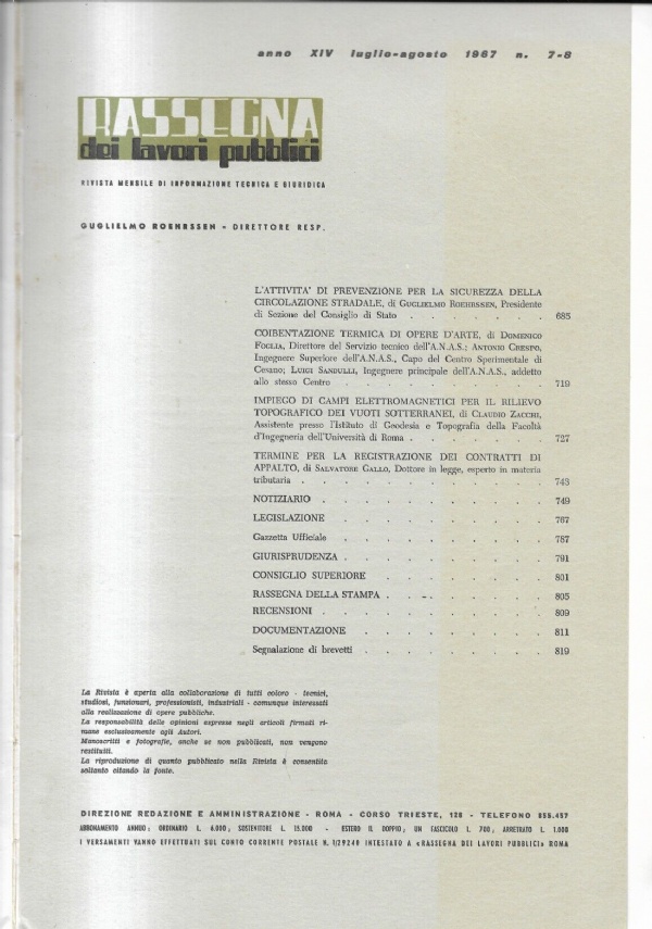 INGEGNERIA RASSEGNA DEI LAVORI PUBBLICI MAGGIO 1967 di 