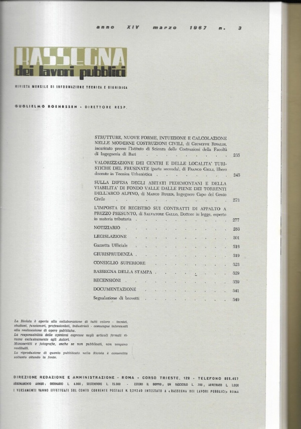 INGEGNERIA RASSEGNA DEI LAVORI PUBBLICI OTTOBRE 1966 di 