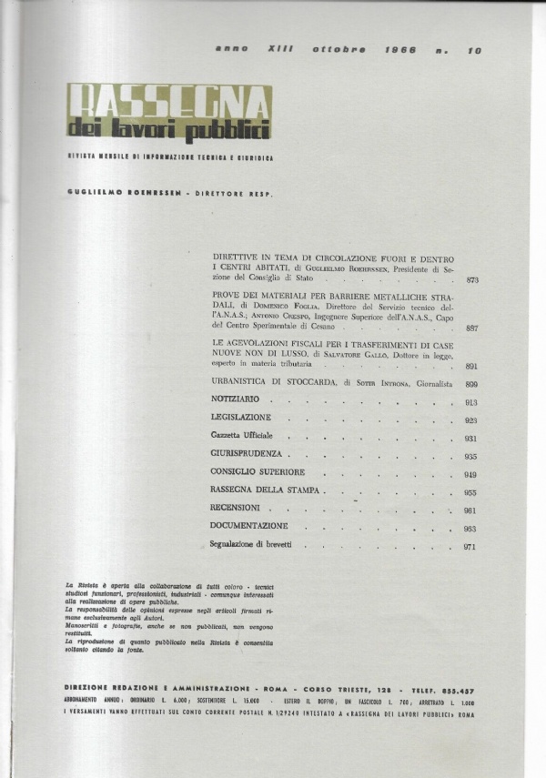 INGEGNERIA RASSEGNA DEI LAVORI PUBBLICI GIUGNO 1967 di 