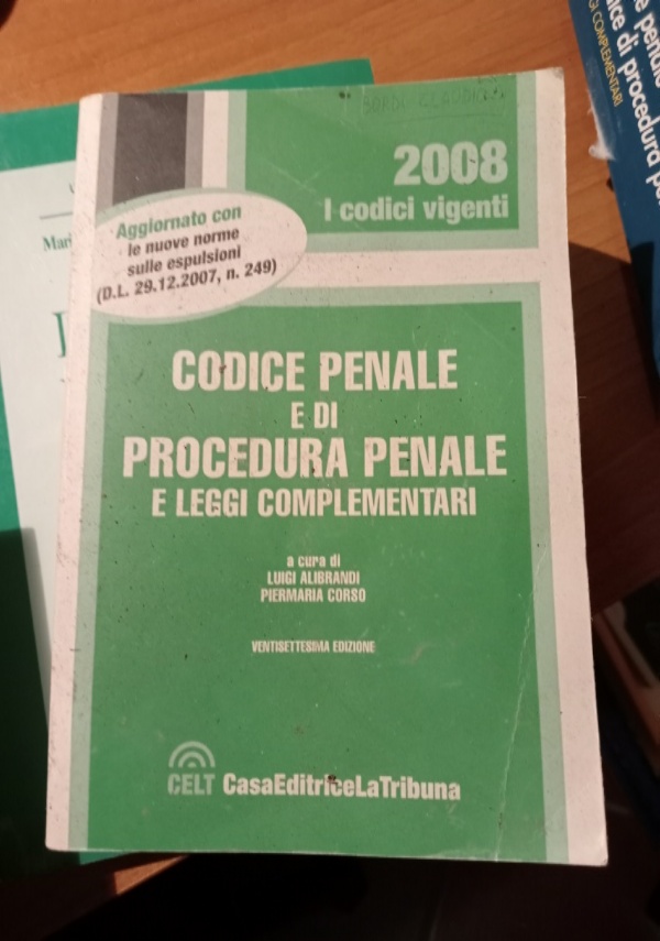 Codice di procedura penale e leggi complementari di 