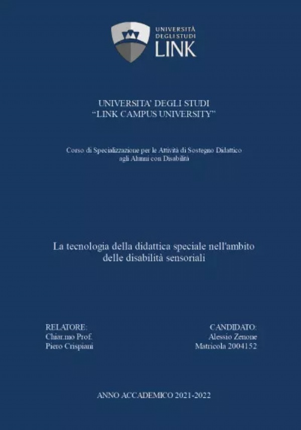 La tecnologia della didattica speciale nell’ambito delle disabilità sensoriali di Alessio Zenone