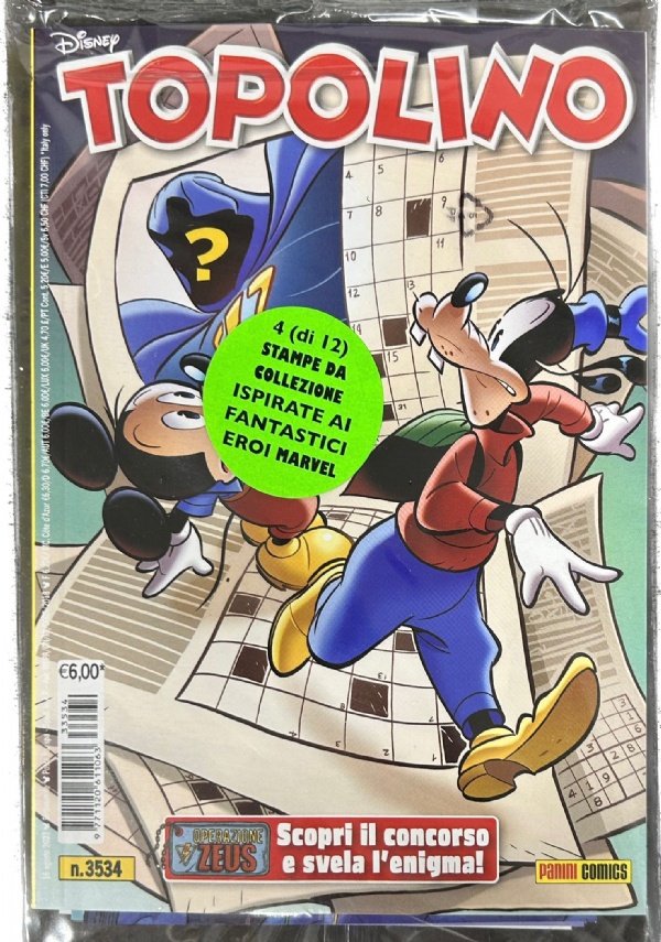 Topolino 3534 Con Litografie Marvel 1, 2, 3 e 4 di Walt Disney