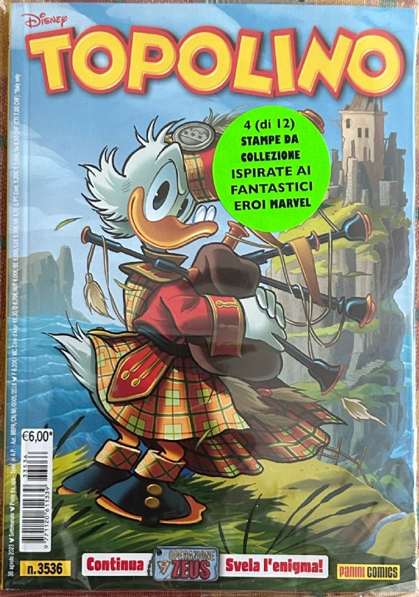 Topolino 3536 Con Litografie Marvel 9, 10, 11 e 12 di Walt Disney