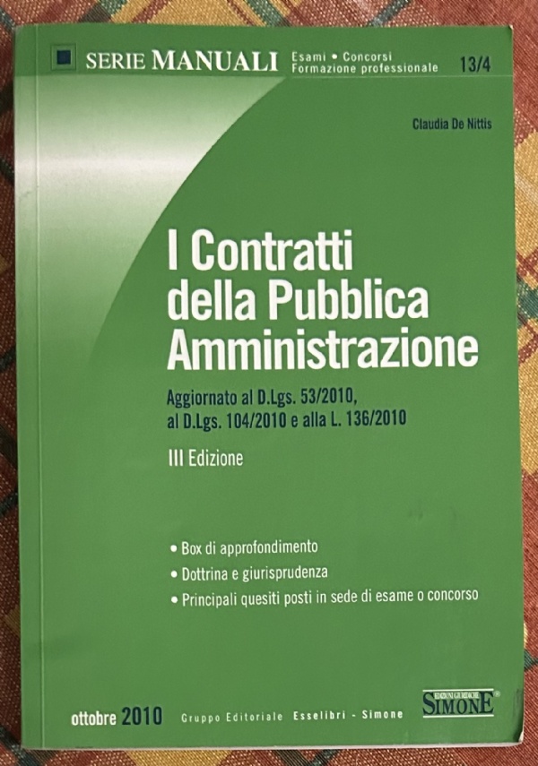 I contratti della pubblica amministrazione di Claudia De Nittis