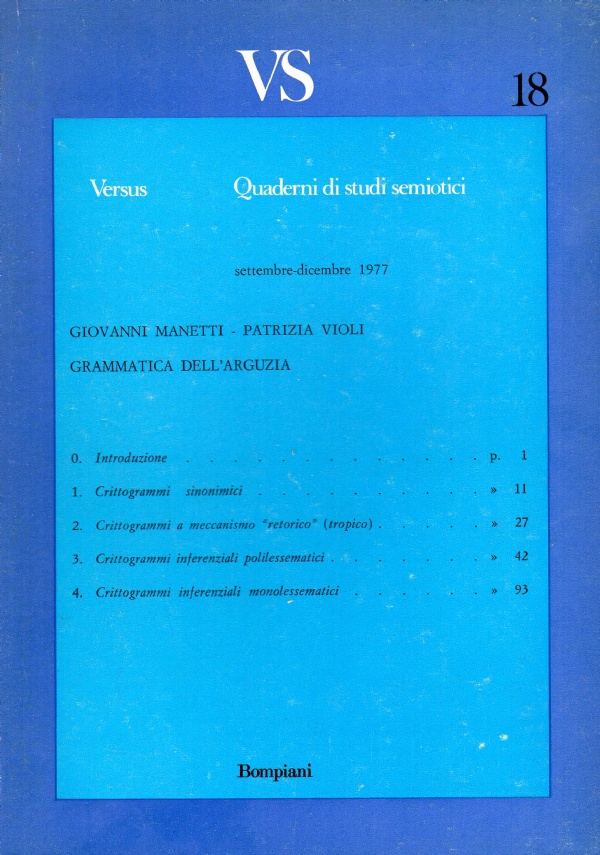 VS Versus. Quaderni di studi semiotici, n. 14 di 