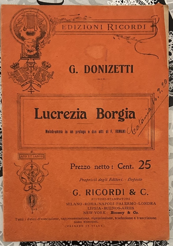 Lucrezia Borgia di Gaetano Donizetti di Felice Romani