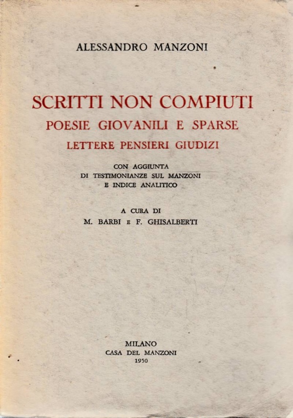 Scritti sul Manzoni di 