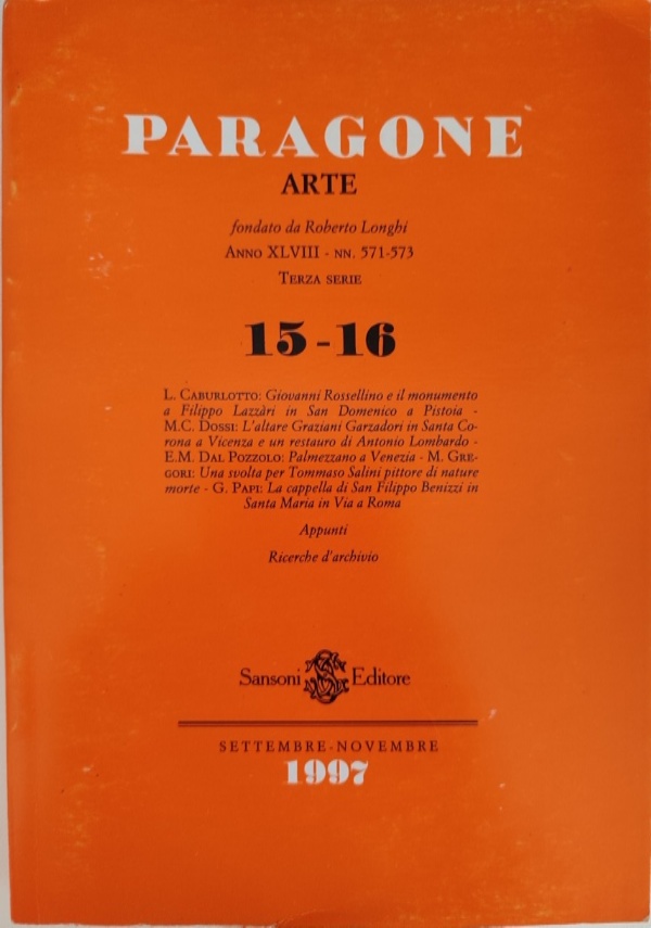 PARAGONE ARTE - Terza serie n. 17 - gennaio 1998 di 