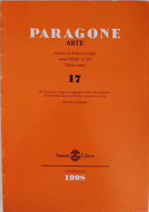 PARAGONE ARTE - Terza serie n. 19 - maggio 1998 di 