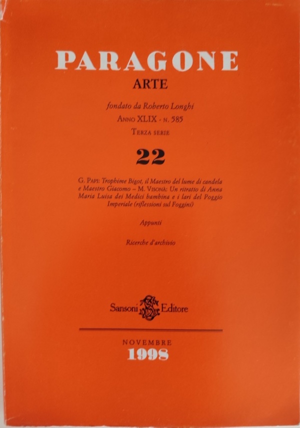 PARAGONE ARTE - Terza serie, nn. 8-9-10 - luglio-settembre-novembre 1995 di 