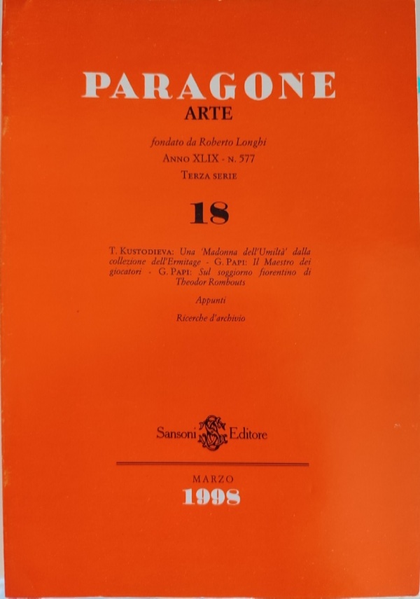 PARAGONE ARTE - Terza serie, n. 21 - settembre 1998 di 