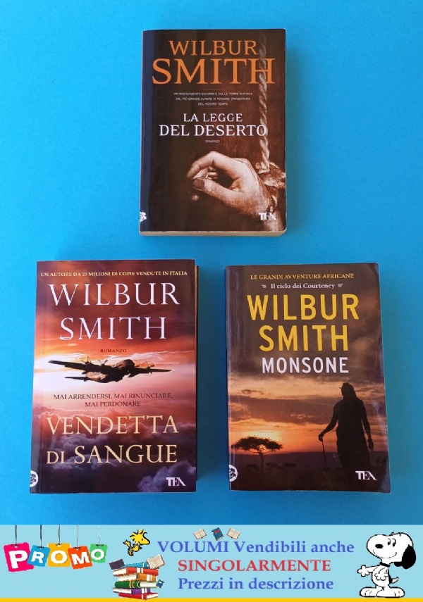 Lotto 3 libri di Wilbur Smith - Monsone - Vendetta di sangue - La legge del deserto di Wilbur Smith