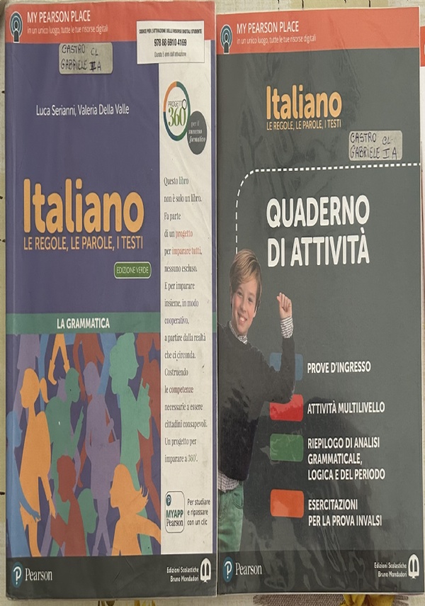 Italiano. Le regole, le parole, i testi. Italiano. Ediz. verde. Per la Scuola media+Quaderno di attività di Luca Serianni,Valeria Della Valle