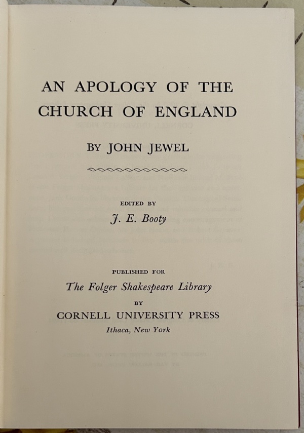 An apology of the church of England di John Jewel