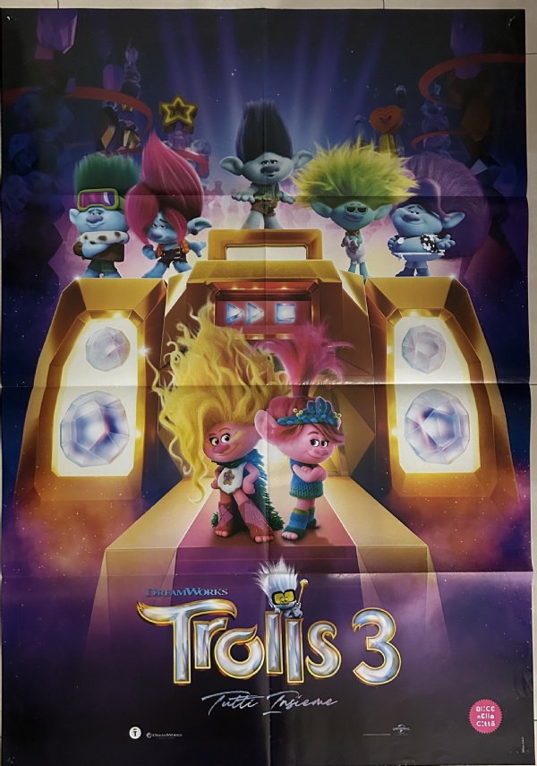 Poster locandina Trolls 3 - Tutti insieme 100x140 ORIGINALE da cinema di Walt Dohrn