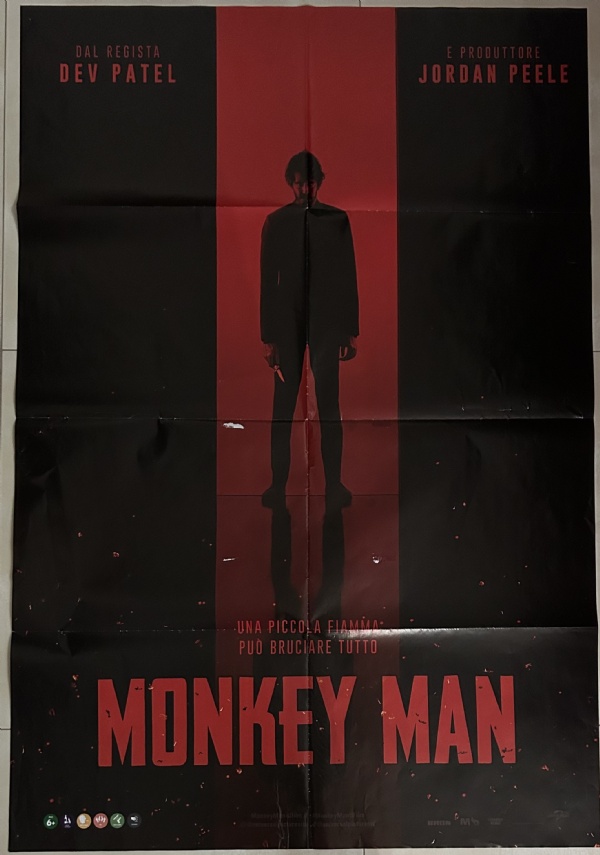 Poster locandina Monkey Man 100x140 ORIGINALE da cinema di Dev Patel