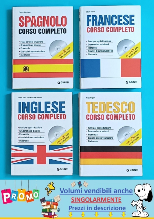 LOTTO 4 LIBRI   Corso completo di lingue con CD AUDIO   FRANCESE   SPAGNOLO   INGLESE   TEDESCO di 