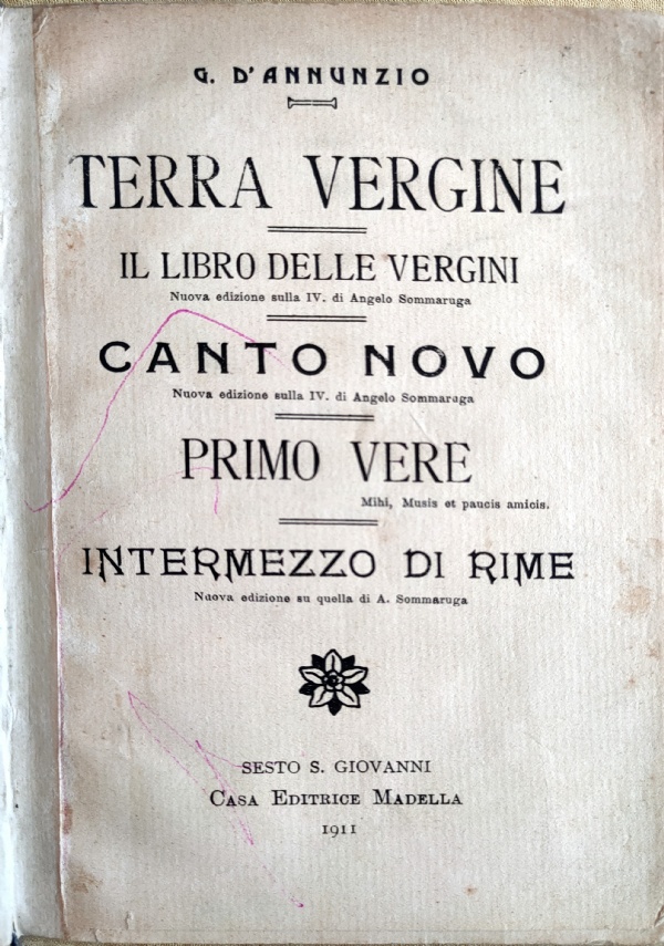 TERRA VERGINE ED ALTRI TITOLI di GABRIELE D&RSQUO;ANNUNZIO