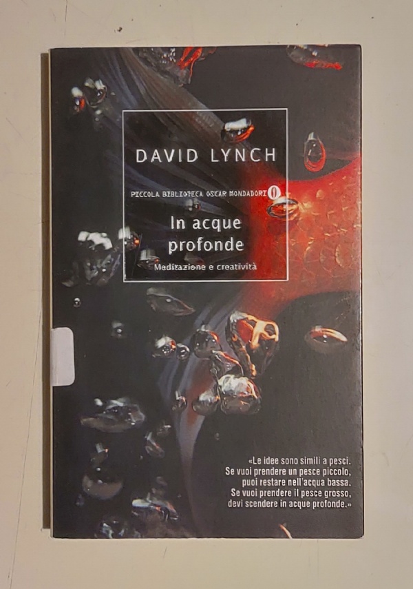 IN ACQUE PROFONDE-MEDITAZIONE E CREATIVITA’-ARNOLDO MONDADORI EDITORE-2008 (PRIMA EDIZIONE PICCOLA BIBLIOTECA OSCAR)-CINEMA-DAVID LYNCH di DAVID LYNCH - TRADUZIONE DI MICHELA PISTIDDA